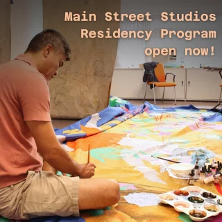 Open now! Main Street Studios Residency Program  We are offering rent-free studios in Blacktown CBD to support artistic development.  You can be at any stage in your career and work across a range of disciplines and artforms.  Be sure to read the guidelines and apply by Saturday 11 May.  Link via bio.  @blacktowncitycouncil  #BlacktownArts #BlacktownCityCouncil #MainStreetStudiosResidency #Program #Artists #Artforms #Rentfree #Opportunity  ---
Images: Images 1 and 3 Khadim Ali at Main Street Studios, 2023, courtesy Blacktown Arts
Image 2, artist Skye Andrews and her artworks at Main Street Studios, 2024, courtesy Blacktown Arts 
Image 4, Main Street Studios, 2024, courtesy of Blacktown Arts  ID: Images showcase artists creating and showing their artworks in the Main Street Studios space, with shots of Skye Andrews paintings as well.