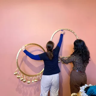 Opening soon! Makers Space with Monica Rani Rudhar. 
Join us in an interactive installation that centres around Monica’s Indian and Romanian heritage, exploring the rich cultural significance of jewellery. 
Anchored in the space are larger-than-life soft sculptures, referencing earrings in the artist’s personal jewellery collection.  View and reflect on beauty of these artworks, with the opportunity to touch and move some of the artworks that are designed for engagement. Alongside hands-on making activities, this is a space of creative contemplation. 
Encounter this unique and ever-evolving experience from 8 July.  More info via link in bio.  @blacktowncitycouncil @creatensw @monicaranirudhar  #BlacktownArts #BlacktownCityCouncil #MakersSpacewithMonicaRaniRudhar #Interactive #Scultpures  --- 
Images: Image 1, Monica and team behind the scenes of install, 2025. Image 2, Monica at install, 2025. Image 3, Monica's artwork in studio, 2025, photography by Garry Trinh  ID: Images showcase artist, Monica Rani Rudhar installing her artworks at The Leo Kelly Blacktown Arts Centre with the team, as well as her artwork hung up in her studio.