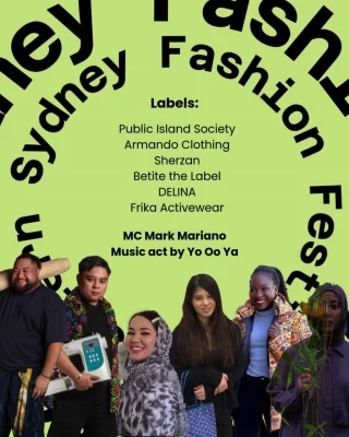 After a sold-out event in 2022, Western Sydney Fashion Festival returns to Blacktown with an exciting line-up of designers. 
Celebrating creativity, culture and community of western Sydney, the labels showcasing their spectacular designs will be: 
Public Island Society 
Armando Clothing 
Sherzan 
Betite the Label 
DELINA 
Frika Activewear 
With Mark Mariano @markusmuch as MC and a music performance by @yoo.oo.ya 
Join us on Saturday 29 November for a day of fashion and fun. 
More info and to book in bio.  Markets: 1 pm to 6 pm for free
Workshop: 2 pm to 5 pm 
Fashion: 6 pm to 8 pm (book for $10) 
@blacktowncitycouncil @creatensw @westernsydneyfashionfest @maketi_moana @publicislandsociety @armandosclothing @sherzan_au @betitethelabel @delina_co @frikaactivewear 
#BlacktownArts #BlacktownCityCouncil #WesternSydneyFashionFestival #Designers 
--- 
Images: Iki Haangana at The Leo Kelly Blacktown Arts Centre, 2025, photo by Garry Trinh. Image 2, Armando Crisostomo at The Leo Kelly Blacktown Arts Centre, 2025, photo by Garry Trinh. Image 3, Shaqaeq Rezai, courtesy of artist. Image 4, Bao Nguyen, courtesy of artist. Image 5, Alies Bol, courtesy of artist. Image 6, Delina Darusman-Gala, courtesy of artist. 
ID: Image shows a graphic with moving text over a dark green background, reads ‘Western Sydney Fashion Festival’ and ‘Labels: Public Island Society, Armando Clothing, Sherzan, Betite the Label, DELINA, Frika Activewear’ with ‘Mark Mariano as MC and Music act by Yo Oo Ya’. Edited images of all the designers sit at the bottom of the graphic in order of the written list.